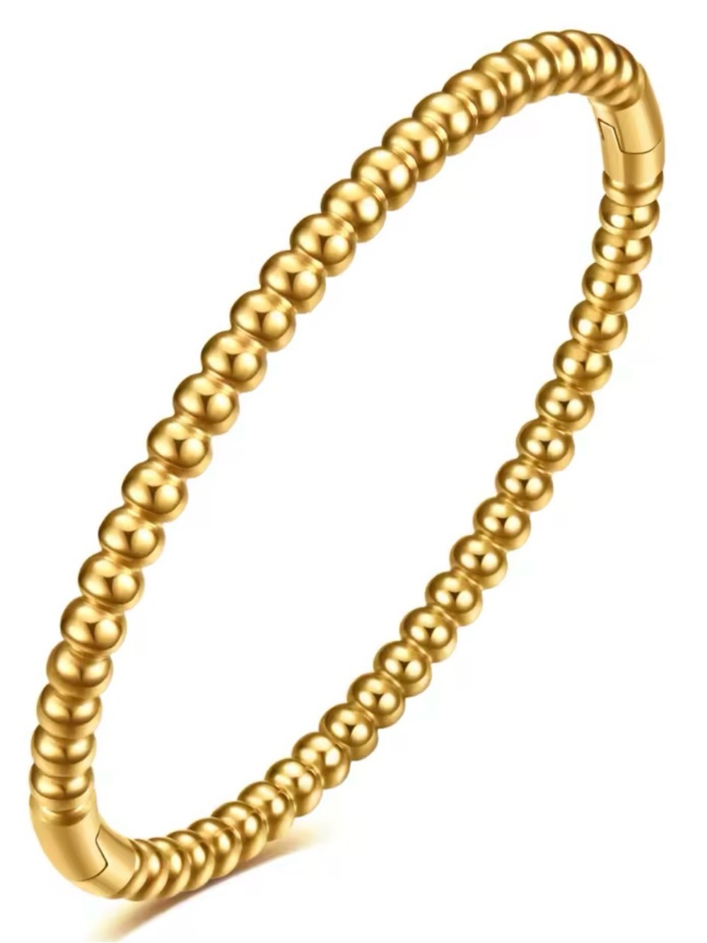 Classic Minimalist 18k Gold Beaded Gold Bracelet Women
